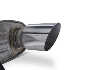 Ford Mustang Performance Exhaust - Ford Racing - Axle Back System with 409 Aluminized Steel Mufflers and Dual Polished 304 Stainless Steel Tips - `11-`14 Ford Mustang Performance Exhaust - Ford Racing - Axle Back System with 409 Aluminized Steel Mufflers and Dual Polished 304 Stainless Steel Tips - `11-`14